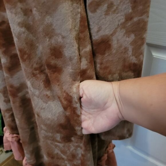 LOGO by Lori Goldstein Dress Pink Large Tie Dye Fall Ruffles Trim Pocket - Picture 2 of 7